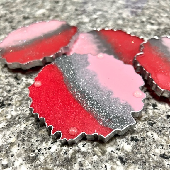Pink/Coral w/ silver Coasters - Picture 7 of 7